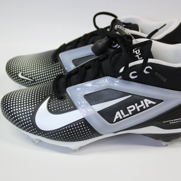 Nike Men’s 11.5 Alpha Menace 4 Pro Football Cleats Black/Silver Athlete NEW main image 4
